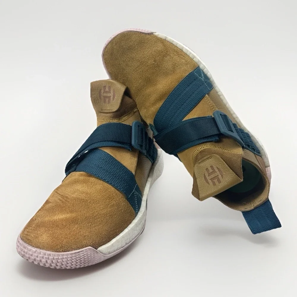 adidas James Harden LS 2 Boost Men 11 Tan Suede Laceless Basketball Shoes Strap
